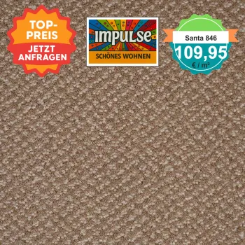 Girloon Santa 846 – Feinst-Velours Teppichboden in 2 m Breite mit samtiger Oberfläche